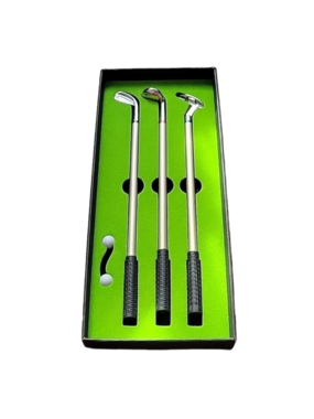 Miniature Golf Club Pen Set, Putter, Wood & Iron, Desk Decor, Novelty Gift
